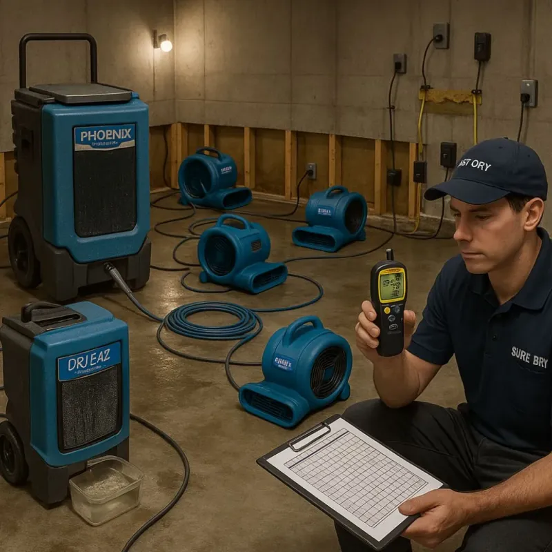 Structural Drying and Dehumidification process in Palm Springs, FL